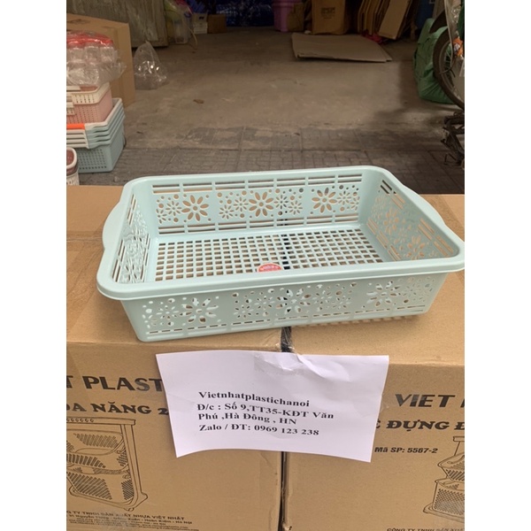 Rổ chữ nhật Nhựa Việt Nhật các cỡ, bền đẹp tiện dụng