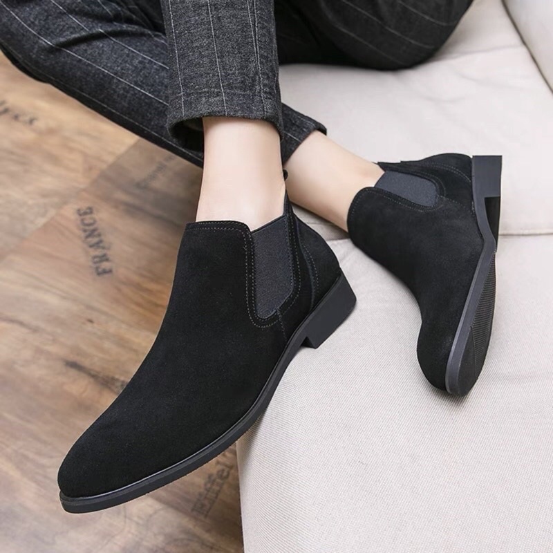 Giày bốt nam cổ chun thời trang cao cấp - giày chelsea boot nam tăng chiều cao giá rẻ