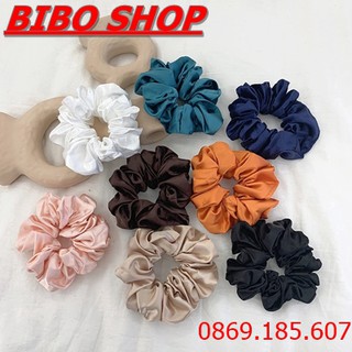 Dây buộc tóc nữ vải scunchies vải phi bóng thời trang hàn quốc, cột tóc vải phi bóng hot hit