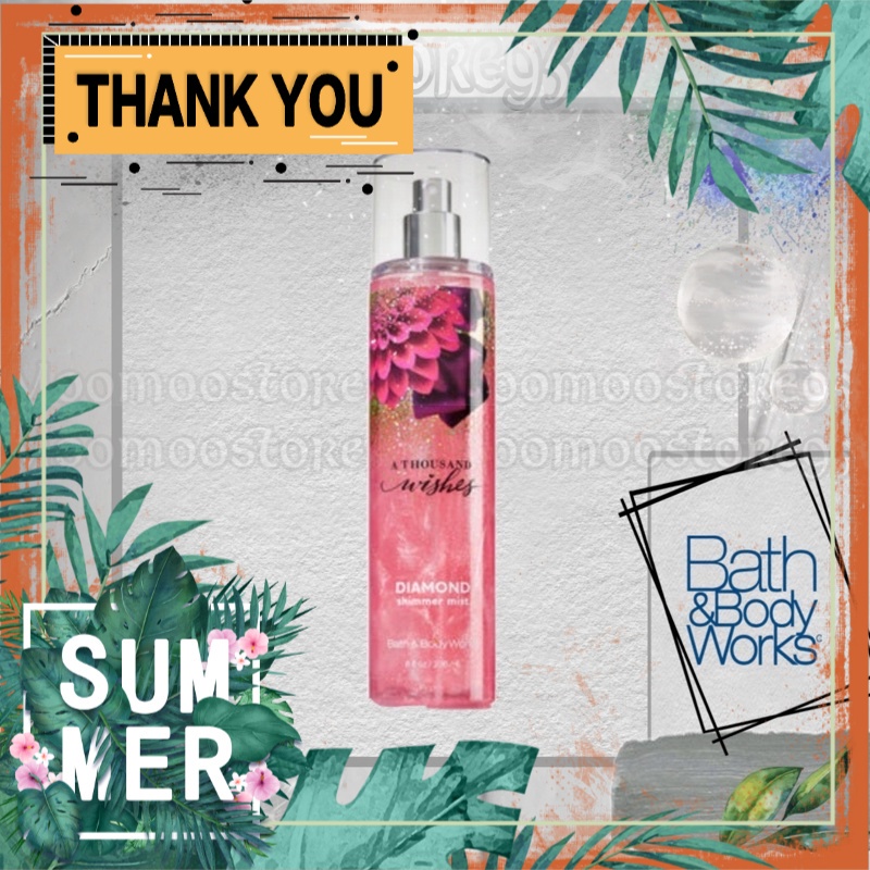 Hàng Hot Xịt thơm toàn thân có nhũ Bath and Body Works A Thousand Wishes Diamond Shimmer Mist 236ml ˢᵘᵐᵐᵉʳᴹᴵˢᵀˢᴳ