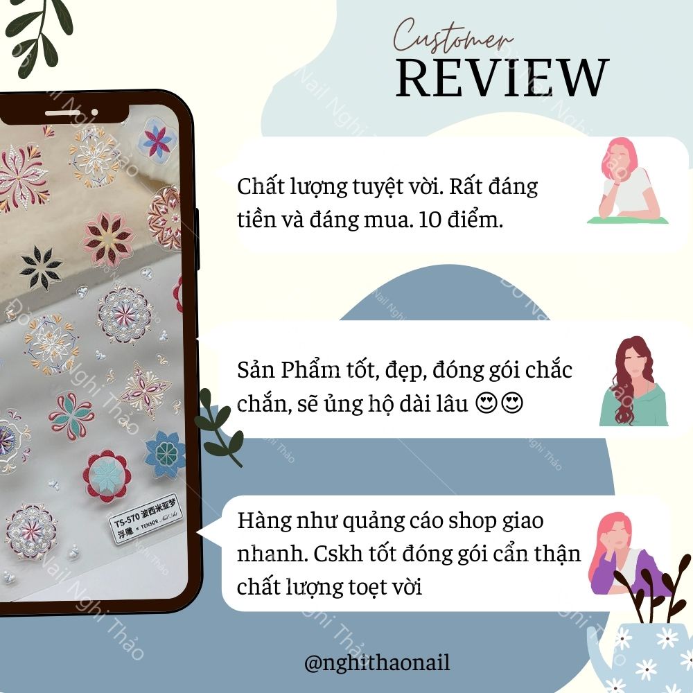 Sticker nail lụa thổ cẩm 5D