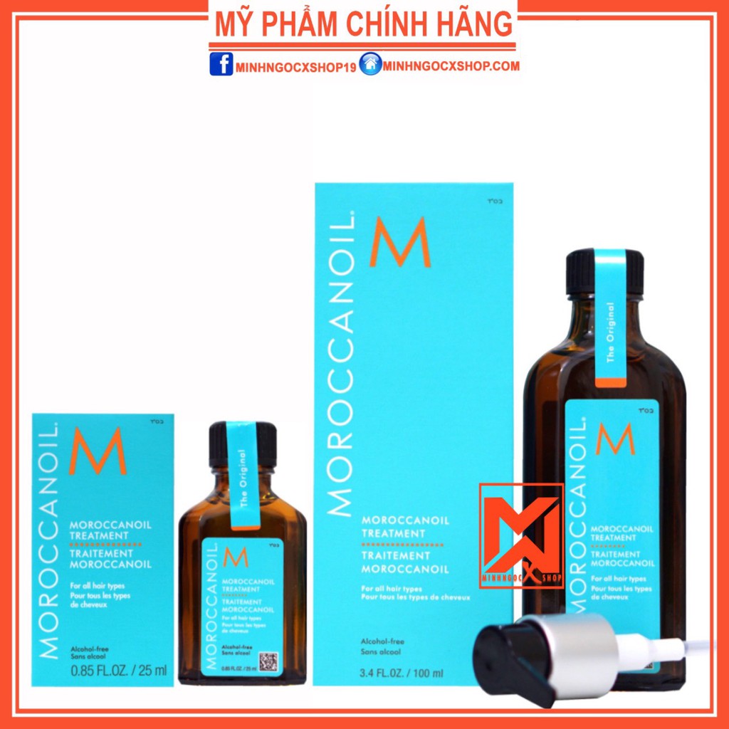 [ Moroccanoil Treatment Original 25-100-125-200ML ] Dầu Dưỡng Tóc Moroccanoil Treatment Original Chính Hãng Fullbox