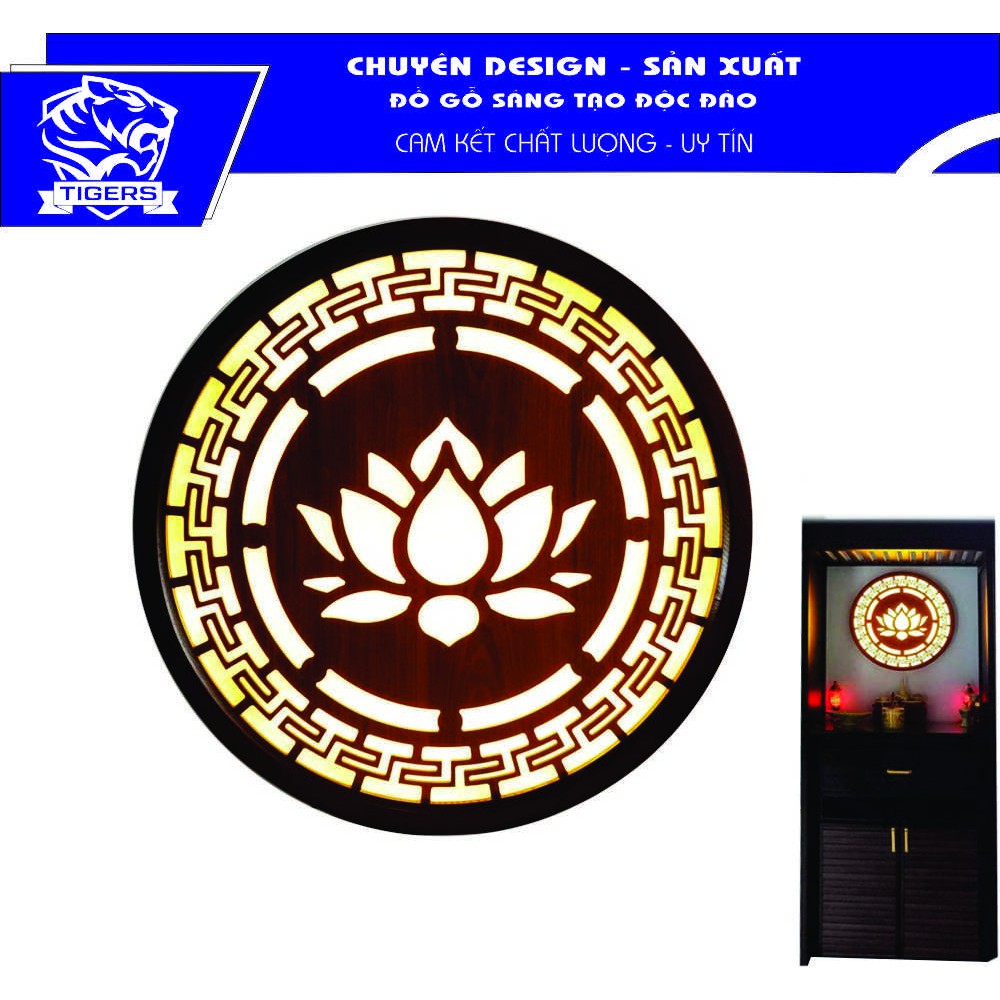 Đèn ốp sau ban thờ, trang trí ban thờ, phong thủy.