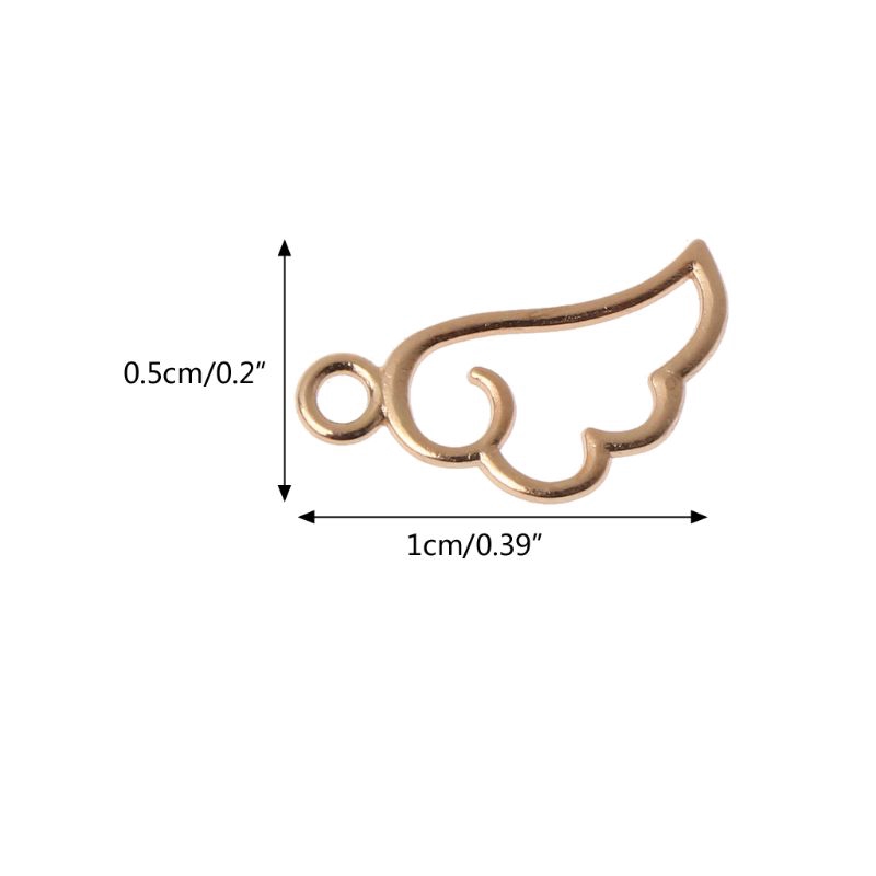 Bộ 10 mặt trang sức dạng khung kim loại mở hình cánh thiên thần đáng yêu