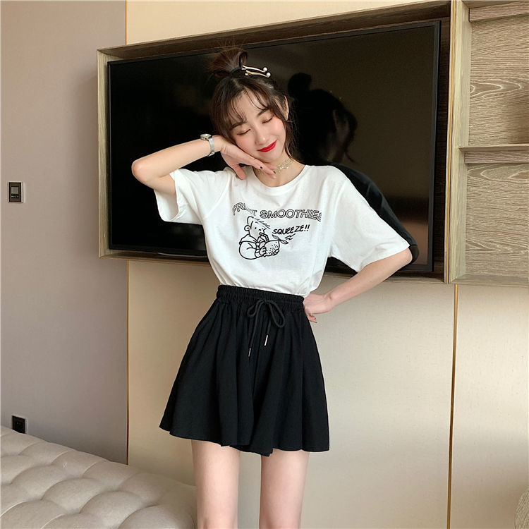 Quần Short Ống Rộng Lưng Cao Phong Cách Hàn Quốc Dành Cho Nữ