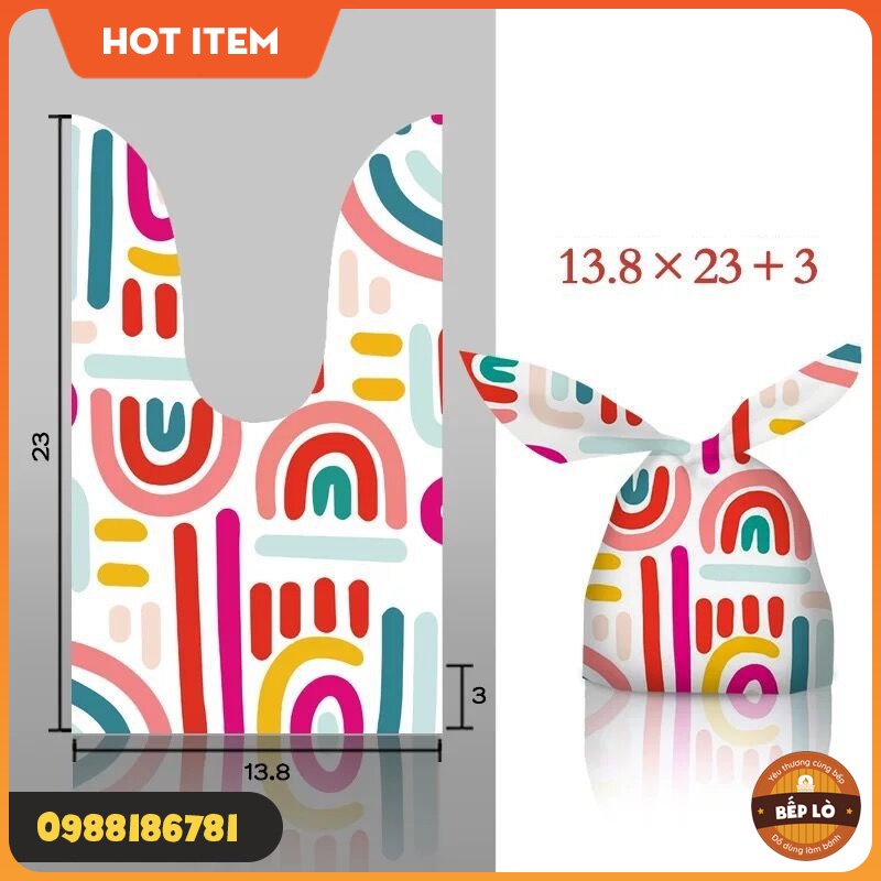 Túi Tai Thỏ Đựng Bánh Kẹo Xinh Xắn Dễ Thương Size 14*23cm - Set 20 túi