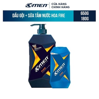 Dầu Gội X-Men Nước hoa Fire 650G + Sữa Tắm X-Men Nước hoa Fire 180G