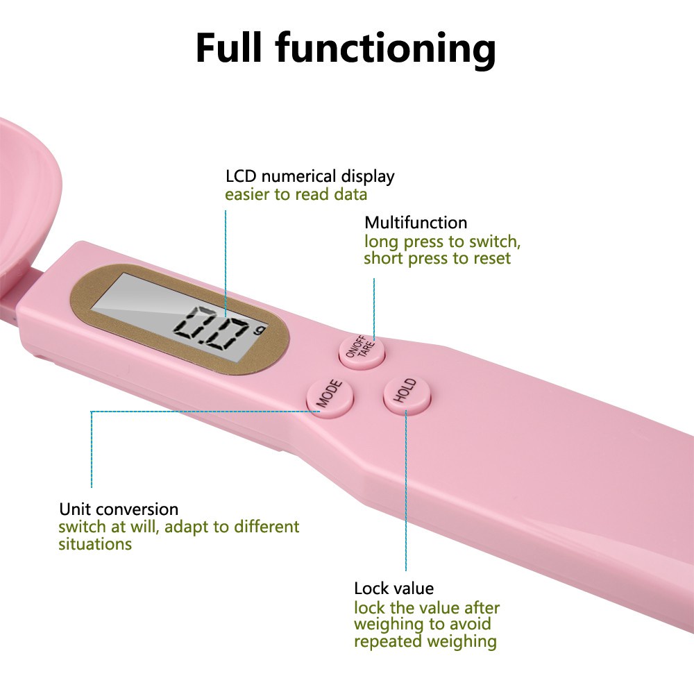Cân Điện Tử 0.1-500g Màn Hình LCD Dùng Cân Thức Ăn