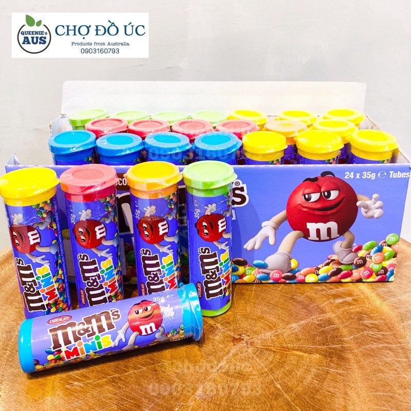 Chocolate sữa M&M's Minis ống / tuýp 35g - nhập Úc 🇦🇺