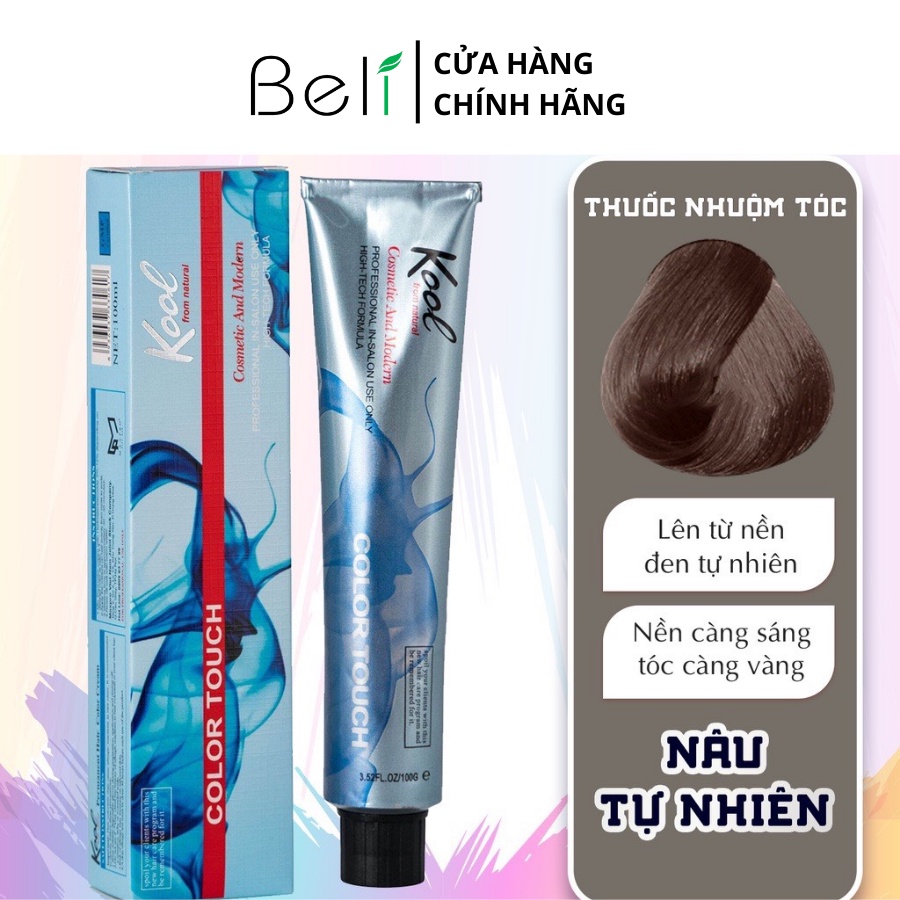 Thuốc Nhuộm Tóc KOOLPRO Màu NÂU TỰ NHIÊN Không Tẩy Tuýp 100g - Beli Official Store