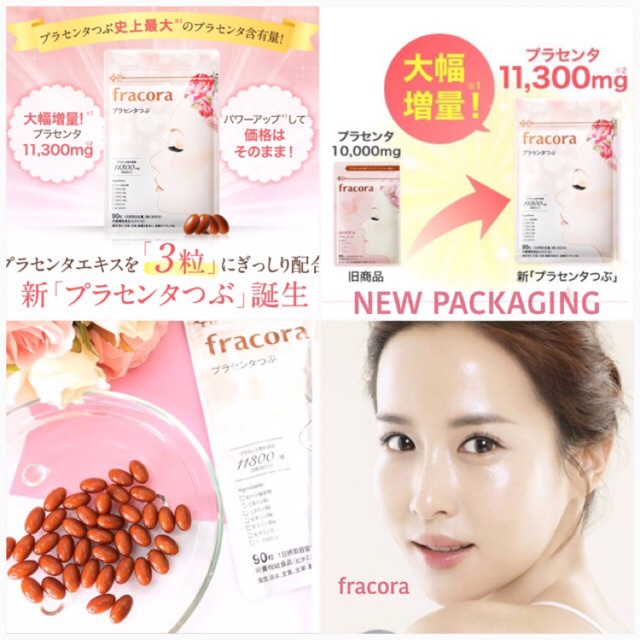 VIÊN UỐNG NHAU THAI FRACORA WHITE PLACENTA 11,300mg  - Nhật Bản