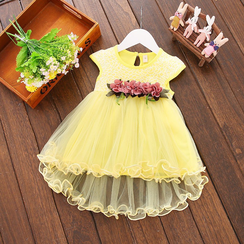 Đầm Sát Nách Hoạ Tiết Hoa Phong Cách Công Chúa Cho Bé Gái