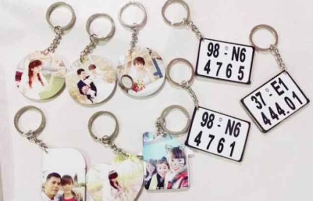 Phôi móc khoá mica đủ loại