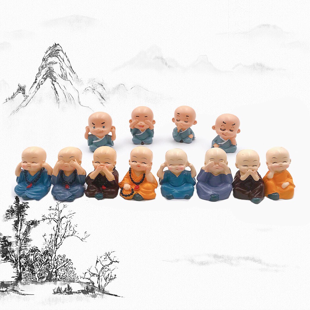 Bộ tượng 4 chú tiểu Tứ Không vật phẩm phong thủy