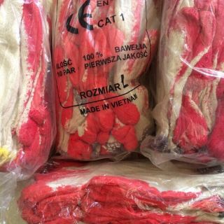 Combo 10 đôi găng tay phủ sơn đỏ siêu bền