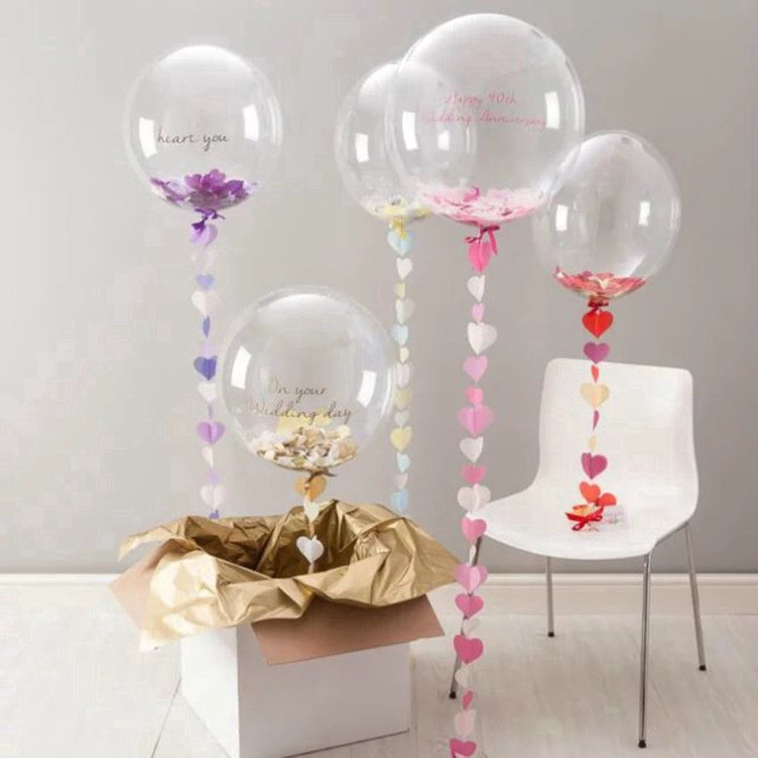 Bong bóng trong suốt cỡ 10 &quot; -36 &quot; dùng để trang trí bữa tiệc
