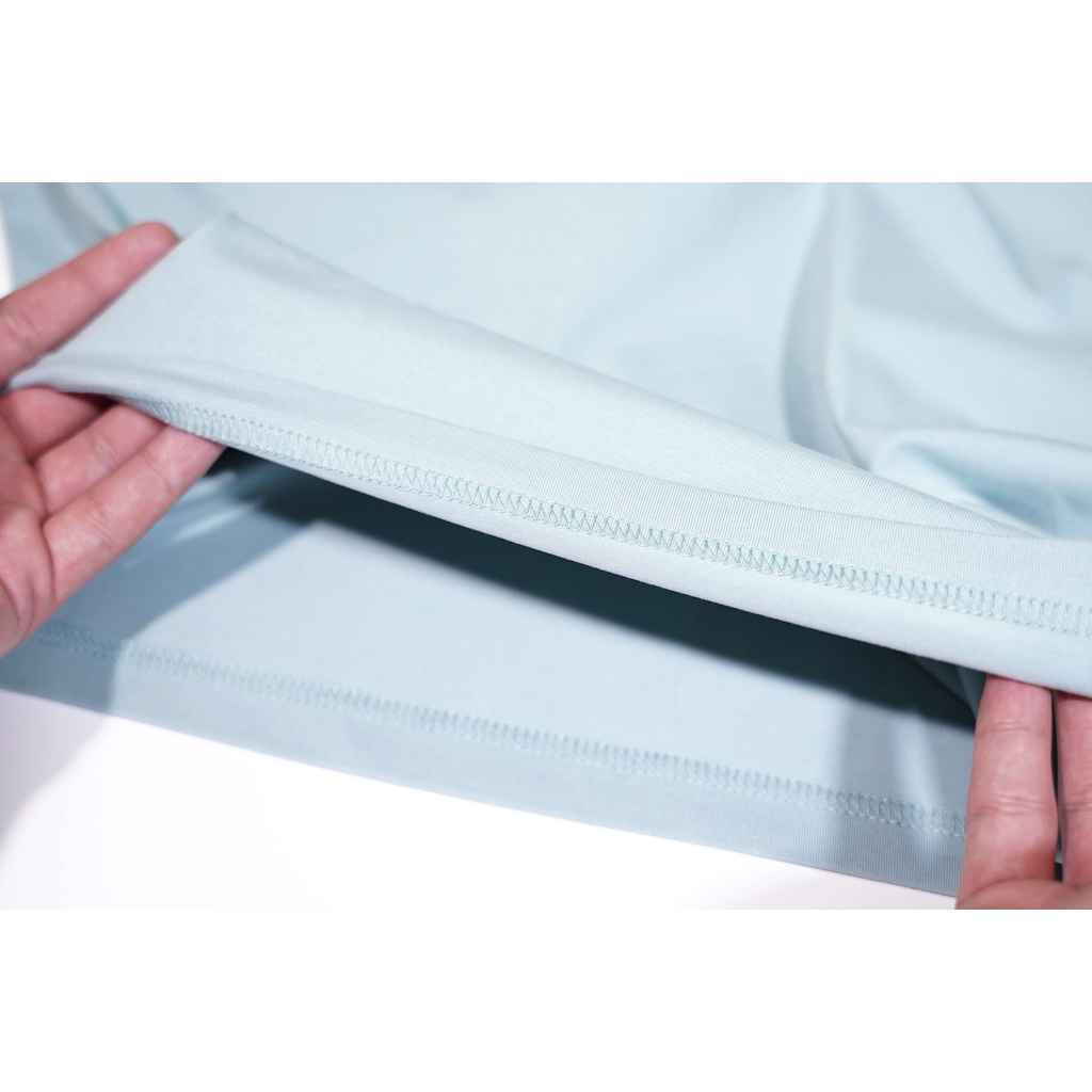 Áo Thun Trơn Basic Cổ Tròn Cotton 4 Chiều Cao Cấp, Co Giãn, Thoáng Mát - XANH NHẠT - GUNN T-SHIRT