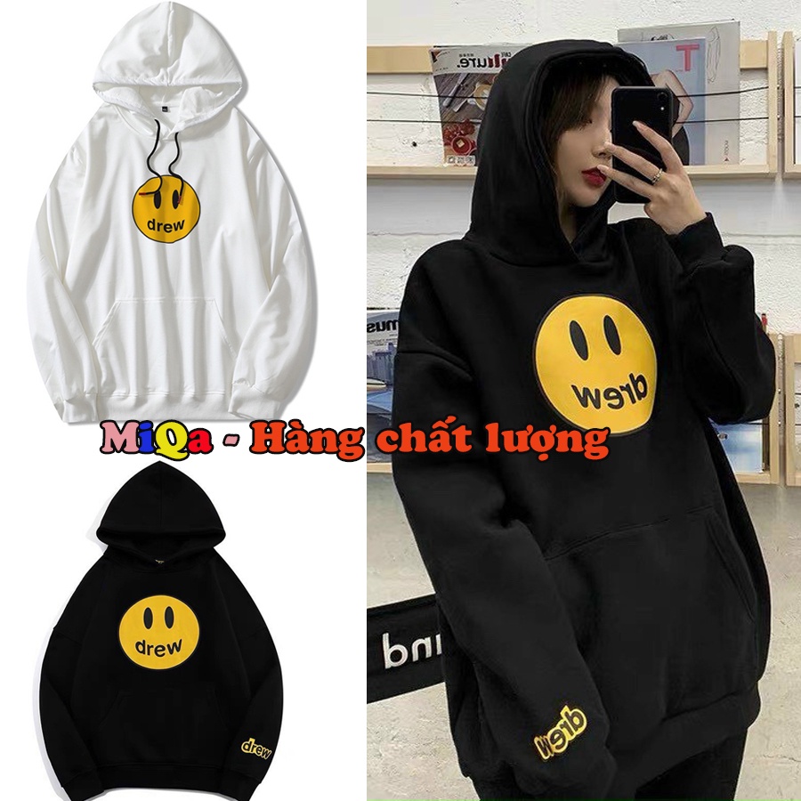 Áo nỉ Drew mặt cười hoodie sweater 2 màu đen trắng | BigBuy360 - bigbuy360.vn