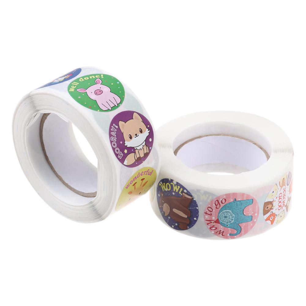 CHOOKEY Cuộn 500 Nhãn Dán Hoạt Hình Đáng Yêu Cho Bé