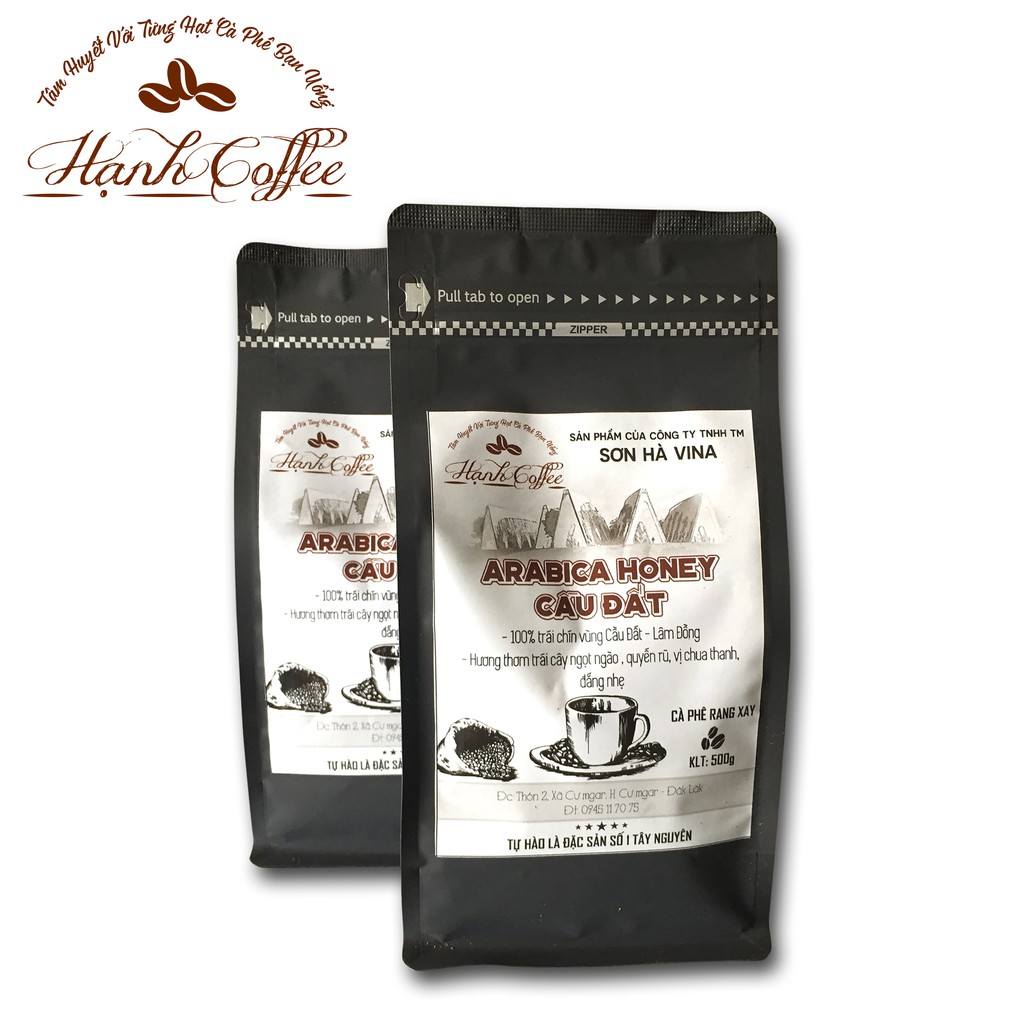 500GR CÀ PHÊ NGUYÊN CHẤT ARABICA HONEY CẦU ĐẤT