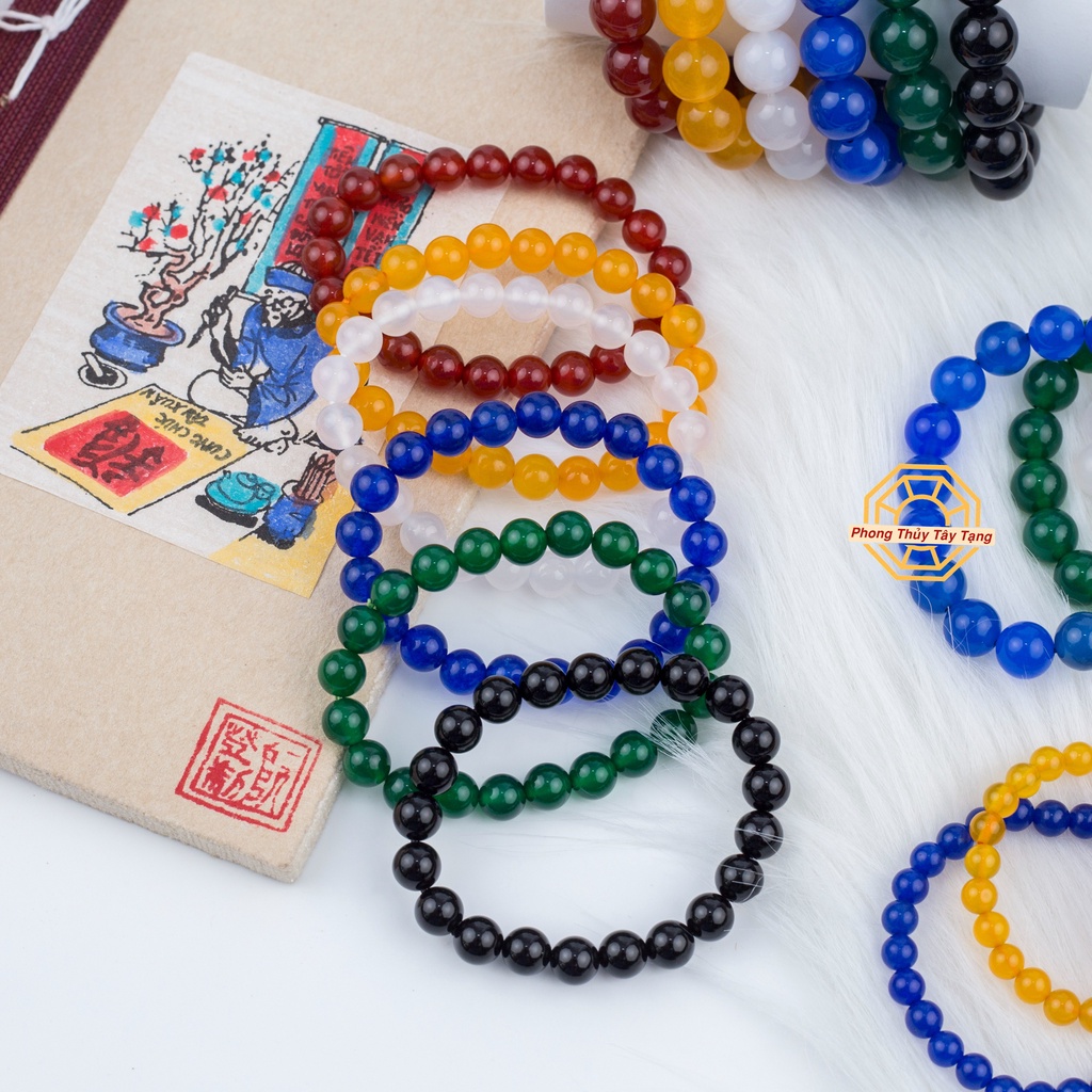 Vòng Tay Phong Thủy Đá M Nãoo Tự Nhiên  Nam Nữ Mệnh Kim Mộc Thủy Hỏa Thổ - Phong Thủy Tây Tạng HCM