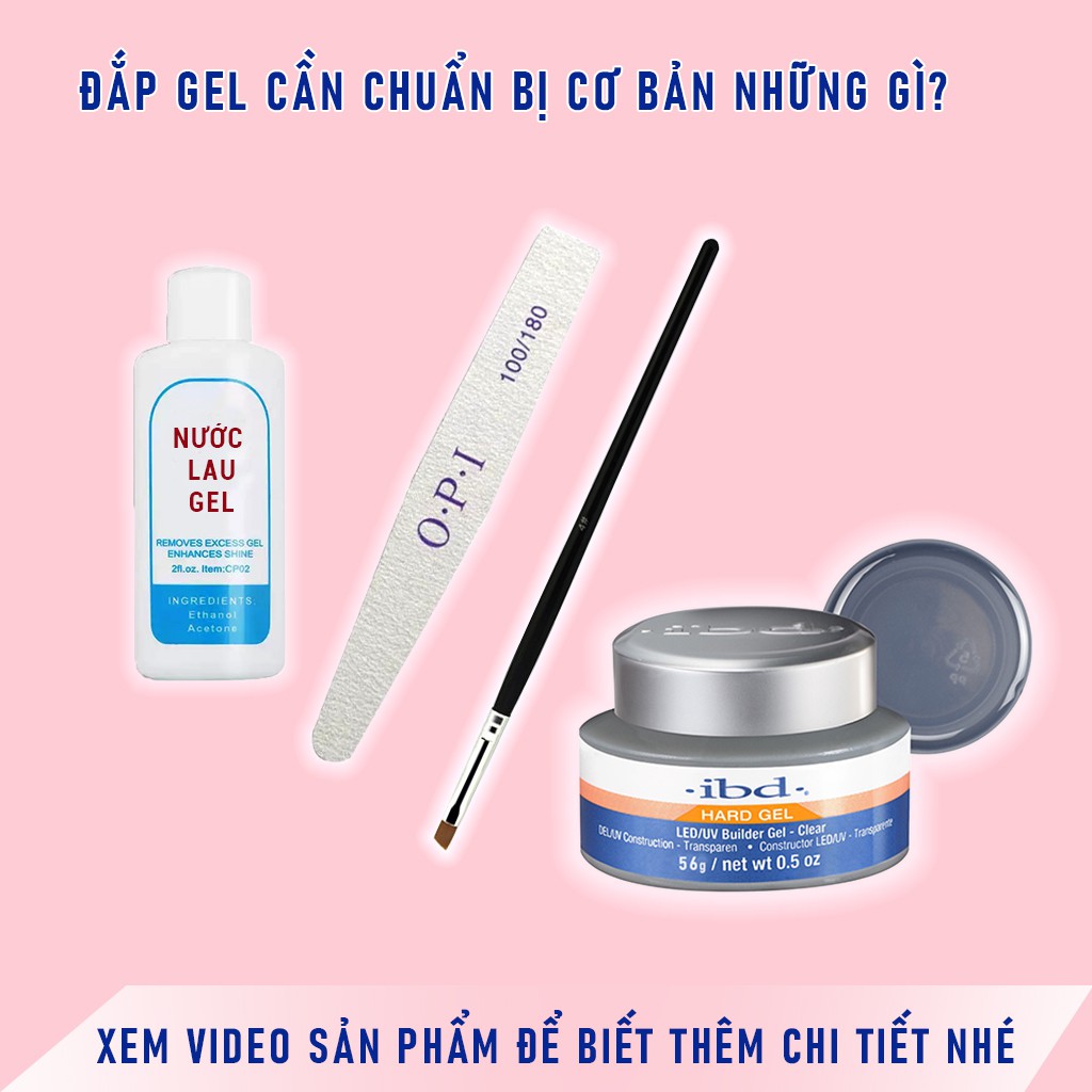 Gel đắp móng IBD 56g không nóng loại tốt gel hũ màu trong suốt