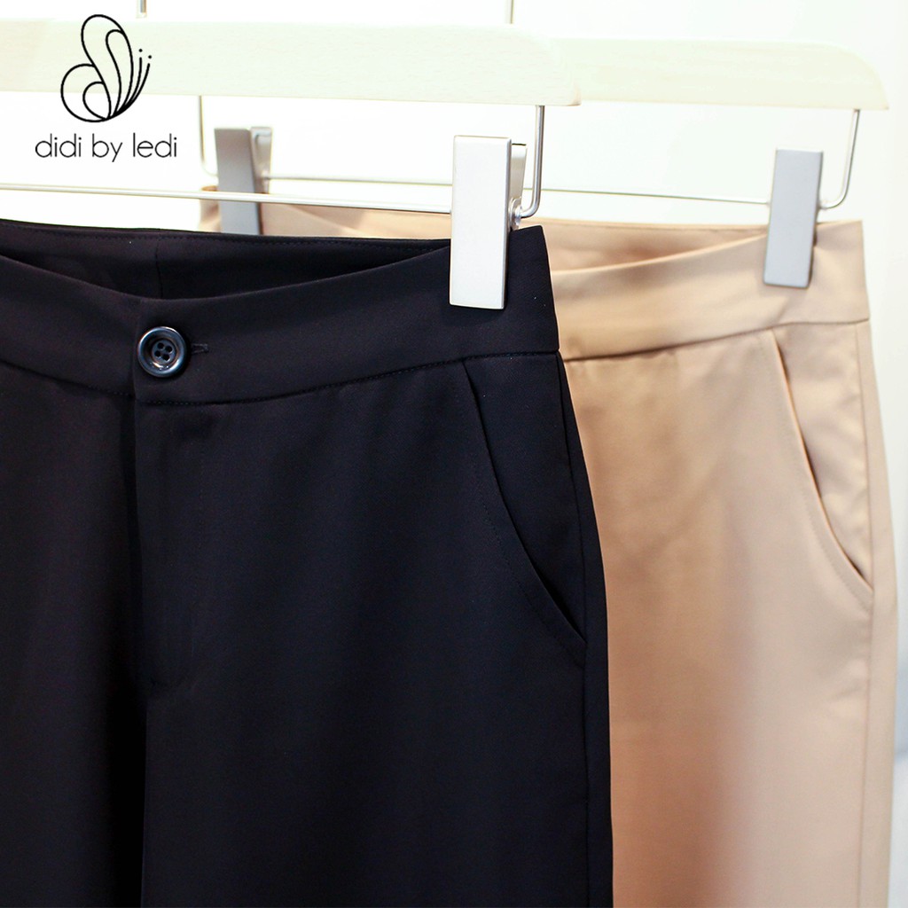 Quần Cullotes ống suông, quần tây nữ màu Da dáng lửng DIDI BY LEDI, vải Visco cao cấp cạp cao size S M L XL XXL - Q531 | BigBuy360 - bigbuy360.vn