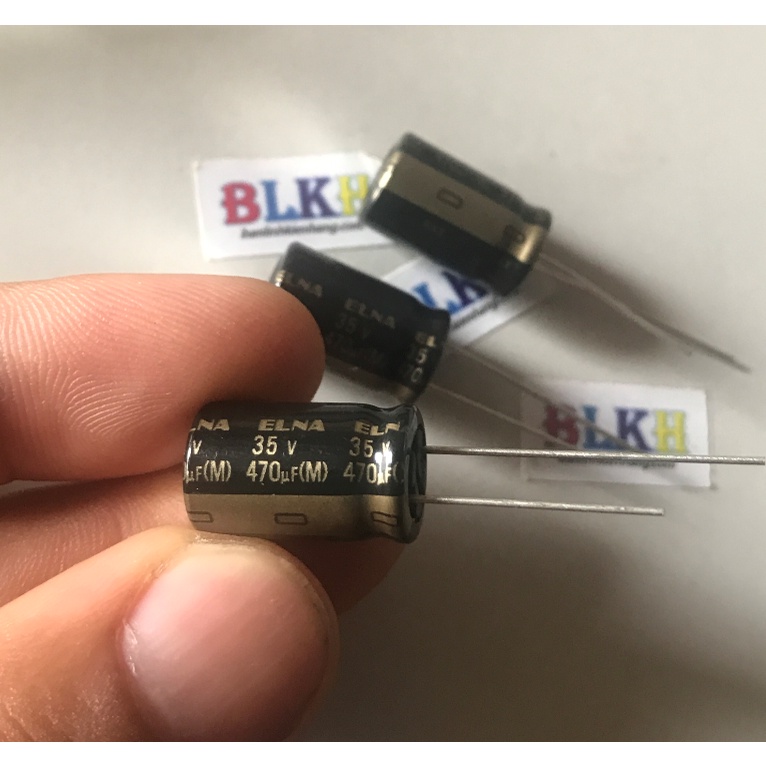 Combo 2 con Tụ âm thanh 35V 470uF 10x16 chính hãng ELNA