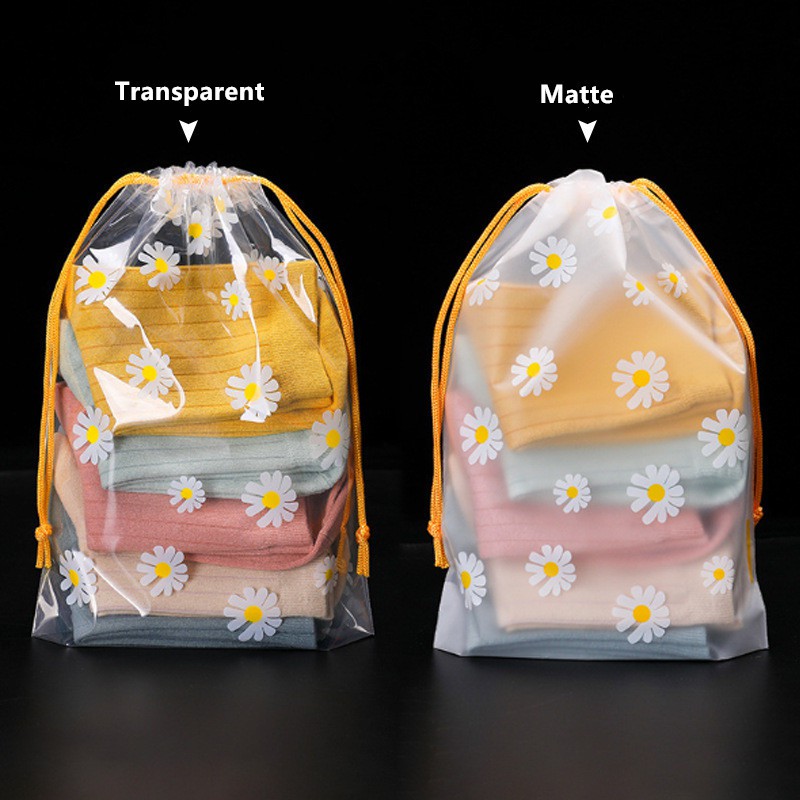 Túi dây rút đựng đồ lót/mỹ phẩm chống thấm nước họa tiết hoa cúc