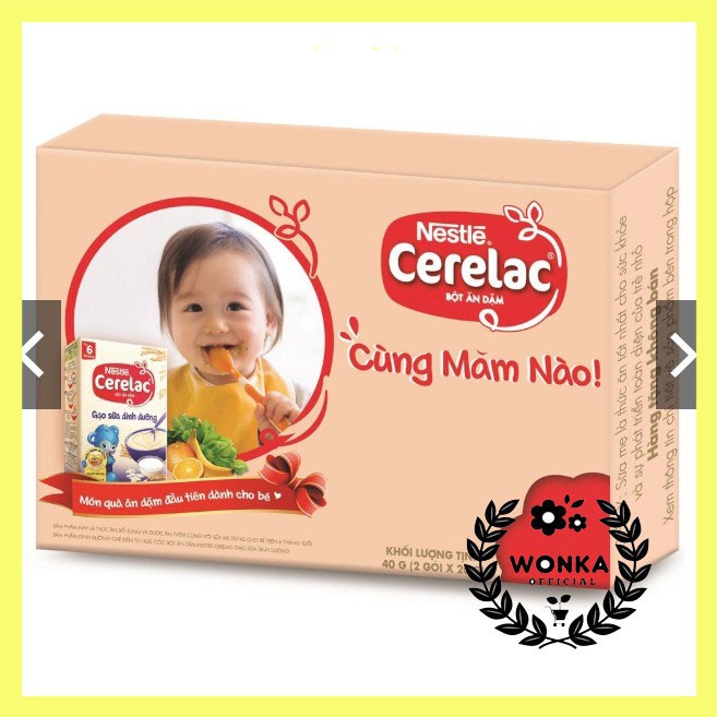 Combo 2 gói Bột ăn dặm Nestle CERELAC Gạo Sữa Dinh Dưỡng 20g/gói