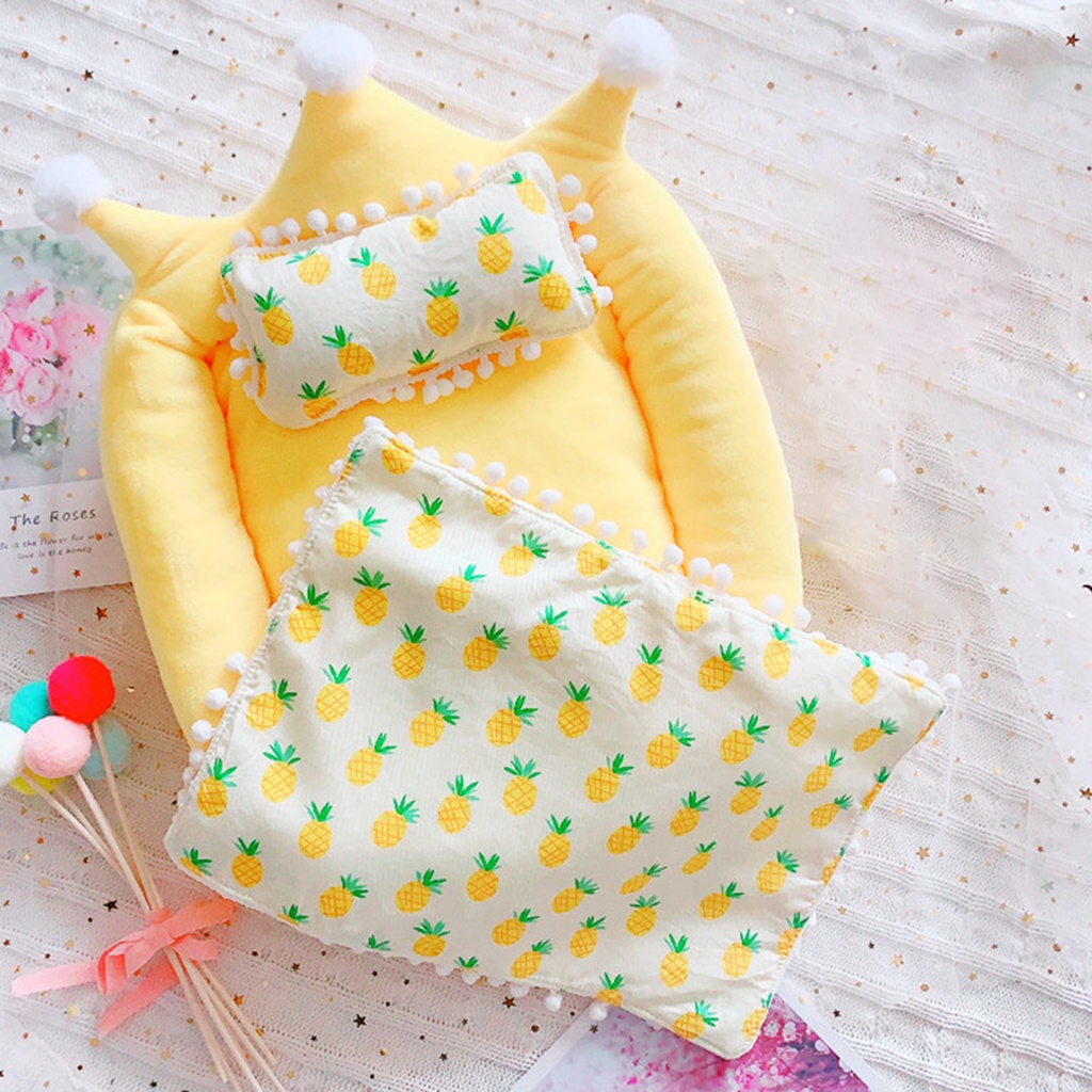 Wis| Bộ Đồ Chơi Giường Ngủ Búp Bê Bằng Vải Bông Dễ Giặt