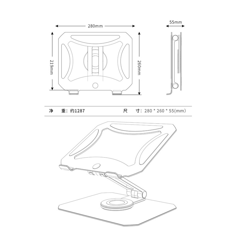 Giá đỡ nhôm cho Laptop, Macbook, máy tính BL05 chân đế xoay 360 độ chắc chắn cao cấp cho máy 11 - 16 inch. | BigBuy360 - bigbuy360.vn