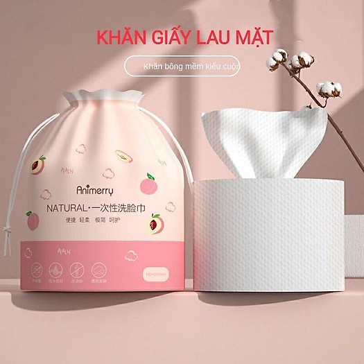 Khăn lau mặt dùng 1 lần 100% bông tự nhiên - cuộn khăn giấy lau mặt đa năng Store4girls