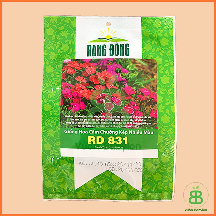 Hạt Giống Hoa Cẩm Chướng KÉP Mix (Nhiều Màu) 0,1G