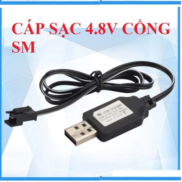 Cáp sạc pin xe mô hình điều khiển các loại 3.6v 4.8v 6v 7.2v đầu vào cổng USB đầu ra cổng SM