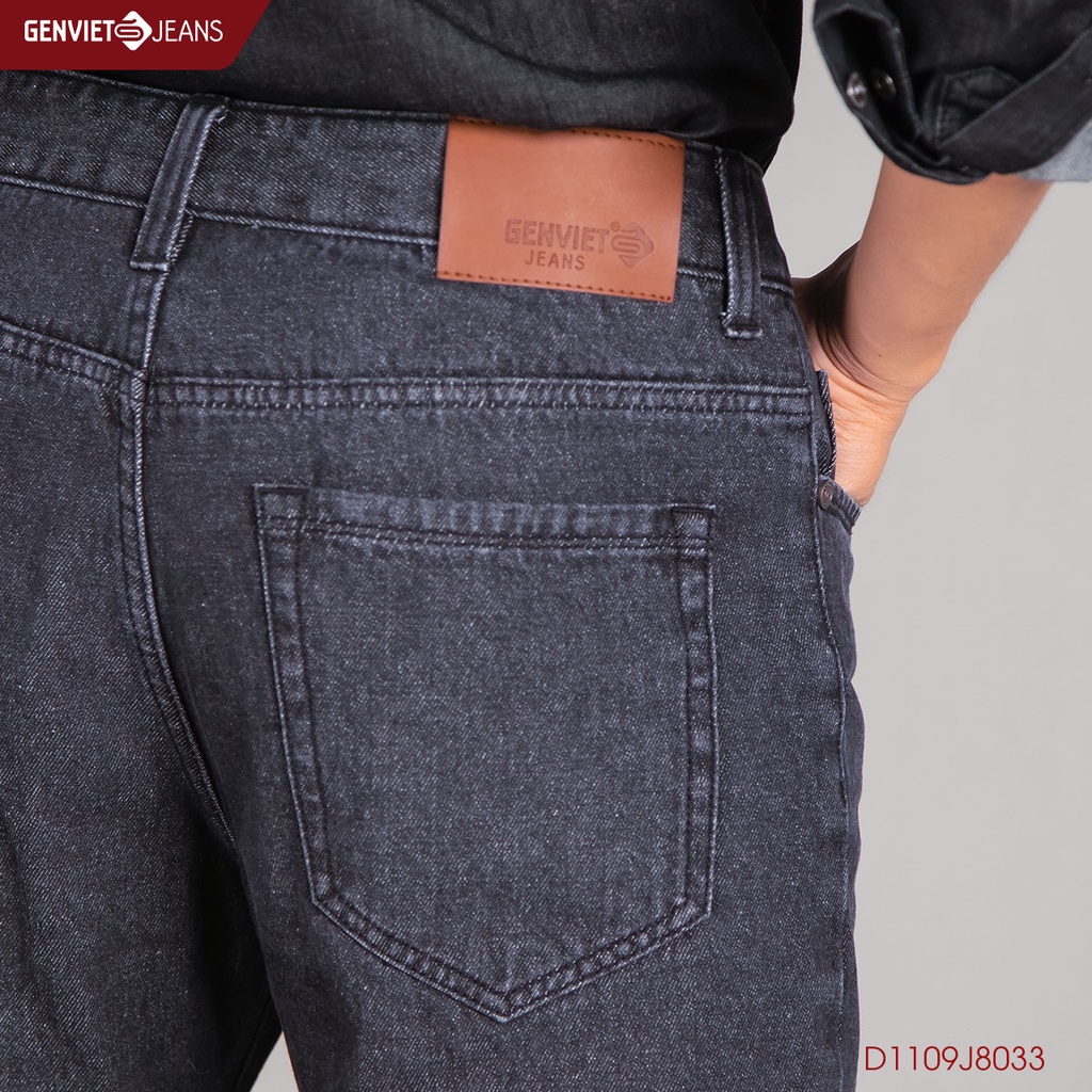 Quần Jeans Nam Genviet Jeans Dáng Ống Đứng Trung Niên Đơn Giản Chất Bò Mềm Cao Cấp D1109J8033