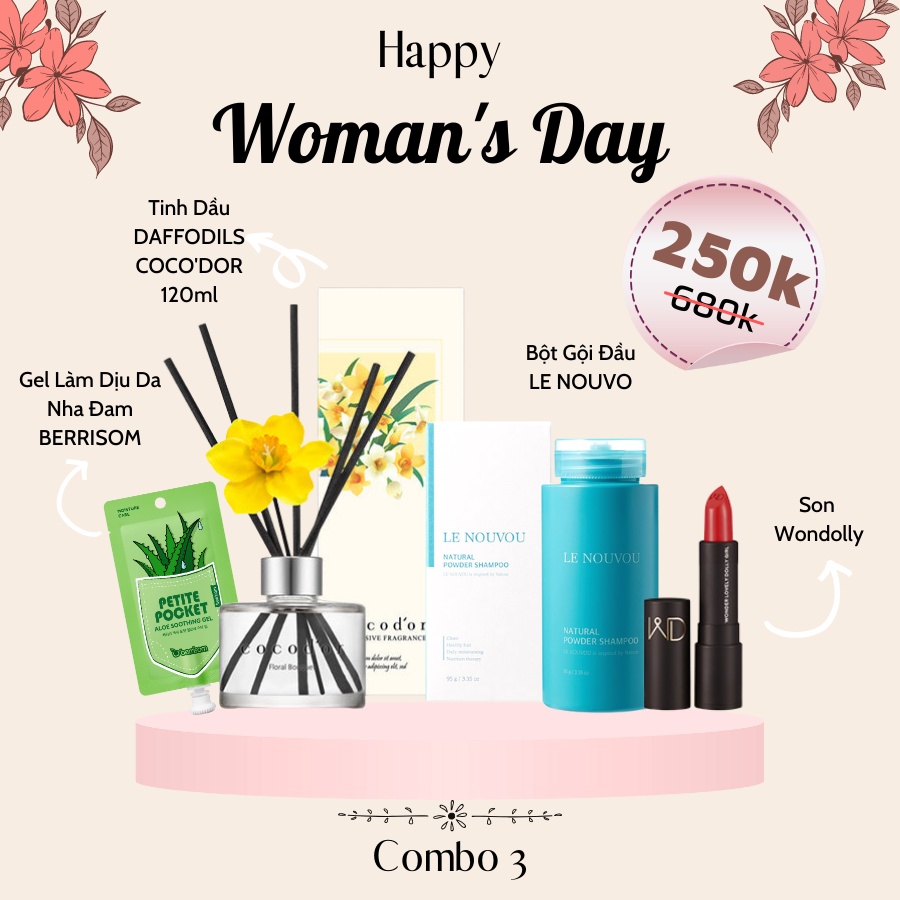 / Woman's Day/ Combo quà tặng dành cho người phụ nữ bạn yêu thương ngày Quốc Tế Phụ Nữ 8-3