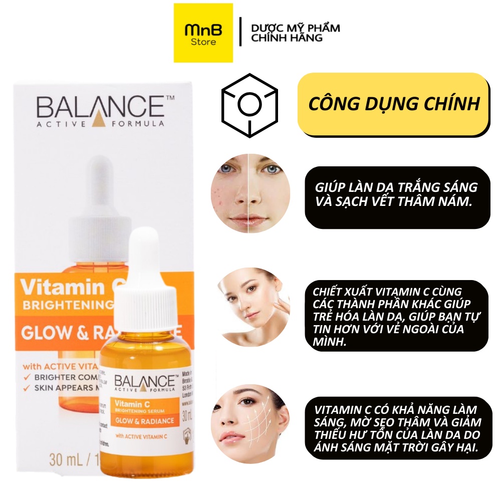 Serum trắng da mờ thâm Balance Active Formula Vitamin C Brightening anh quốc 30ml