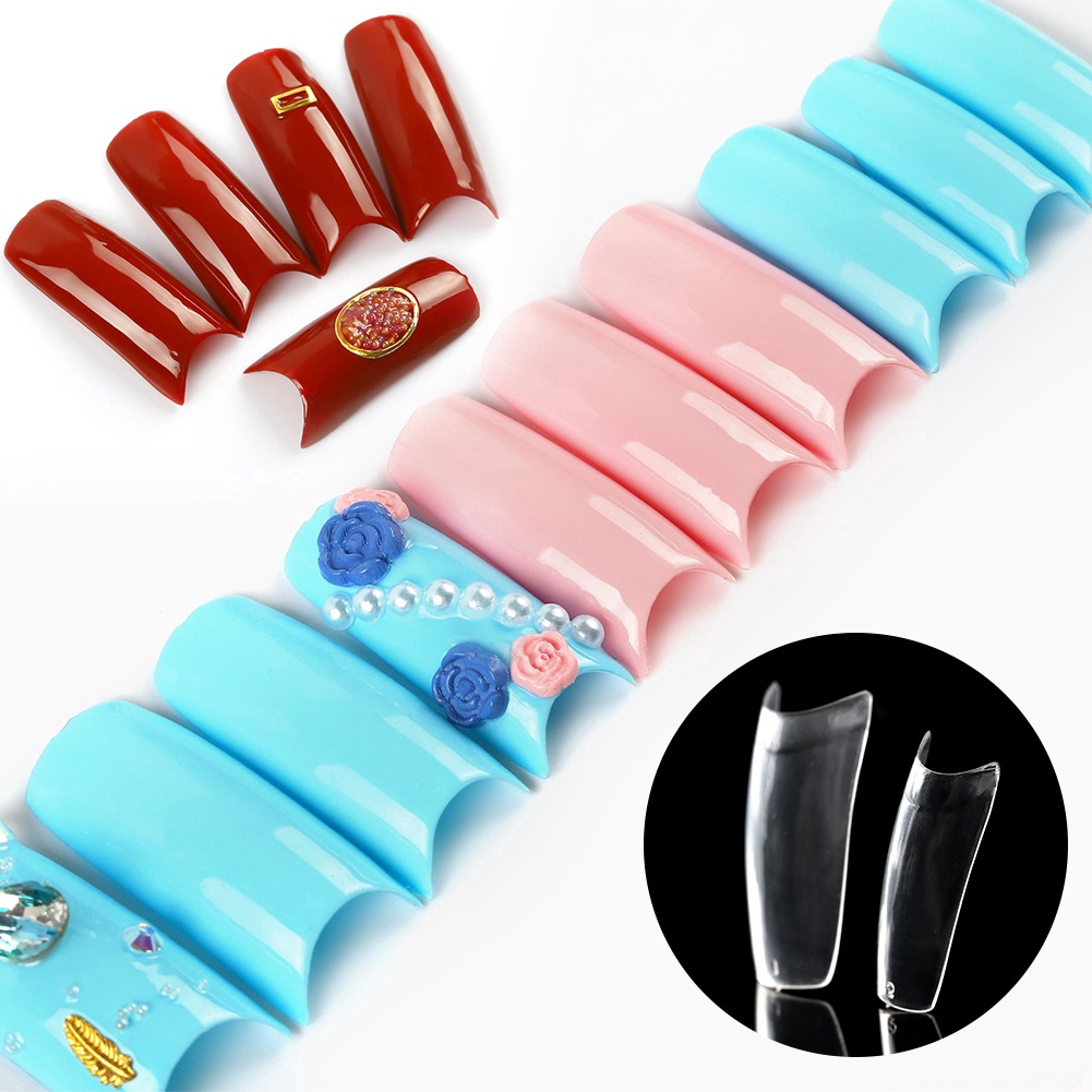 Set 500 Móng Tay Giả Màu Trắng / Trong Suốt/ Tự Nhiên Tùy Chọn