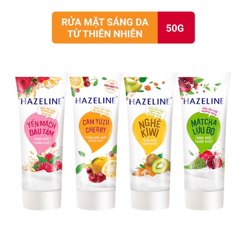 Sữa rửa mặt ngừa mụn dưỡng sáng Hazeline nghệ Kiwi 50g