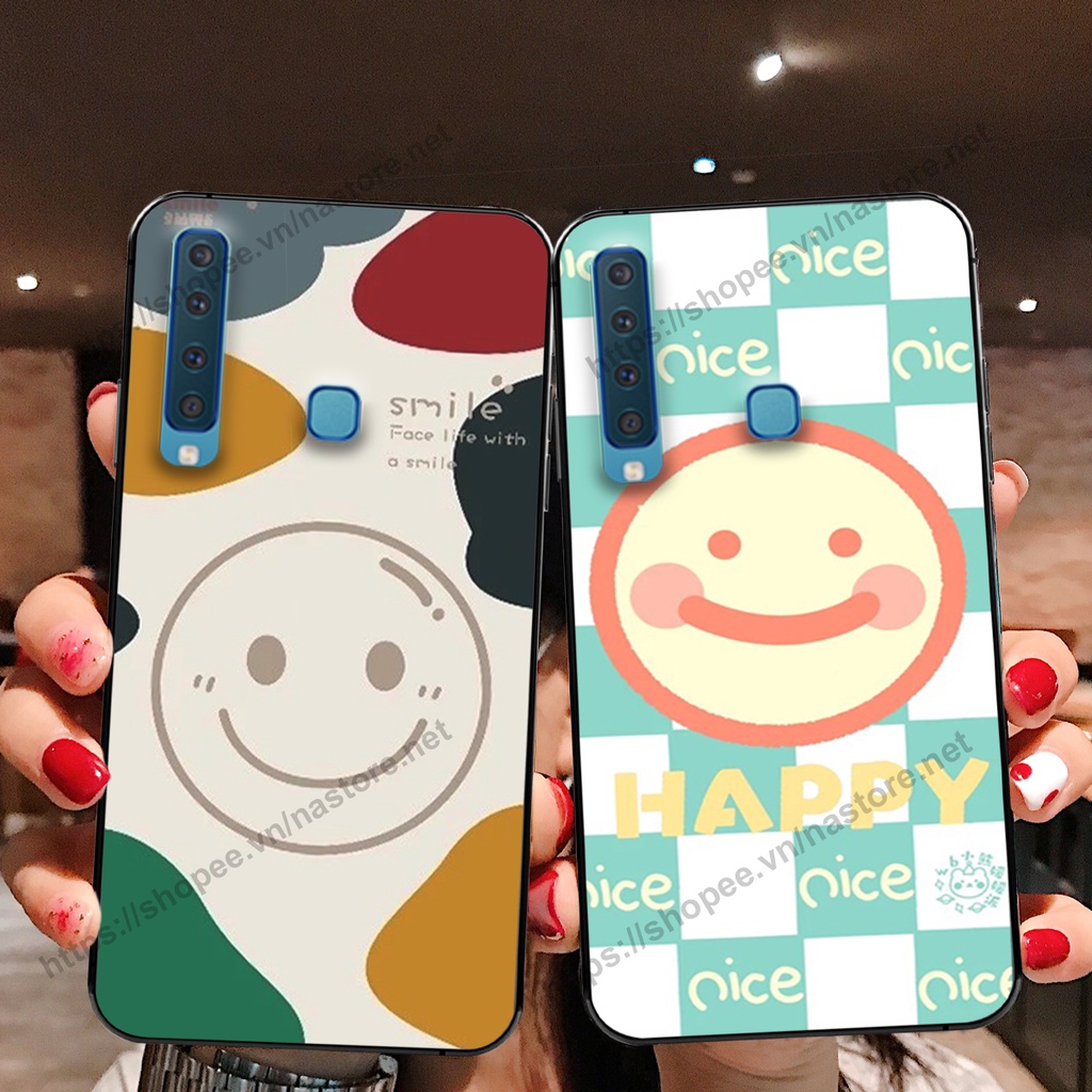 Ốp lưng Samsung A7 2018 / A9 2018 mặt cười, họa tiết caro đơn giản đẹp cute