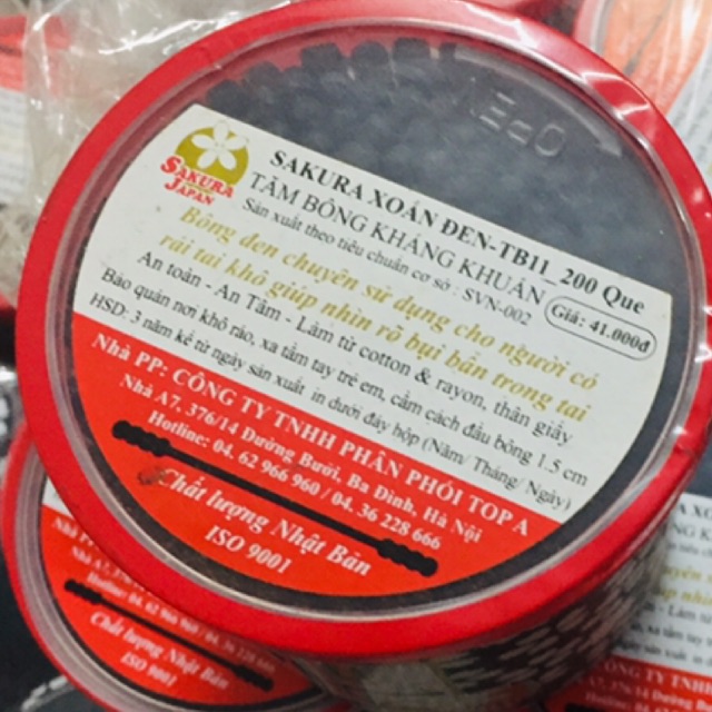 Tăm bông kháng khuẩn xoắn 200 que SAKURA