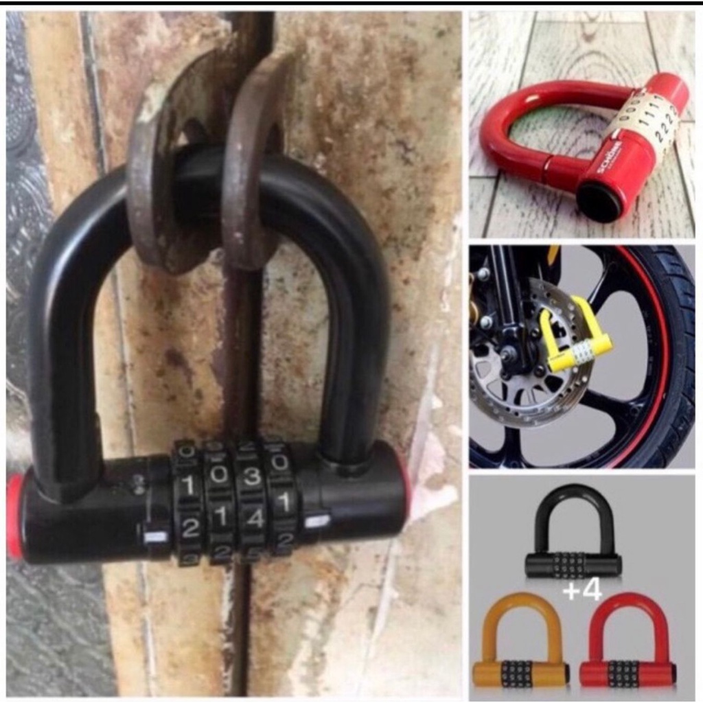 Ổ khoá số, khoá 4 số chữ U HD hàng cao cấp chính hãng, an toàn chống trộm, bảo mật cao, có thể thay đổi mật mã