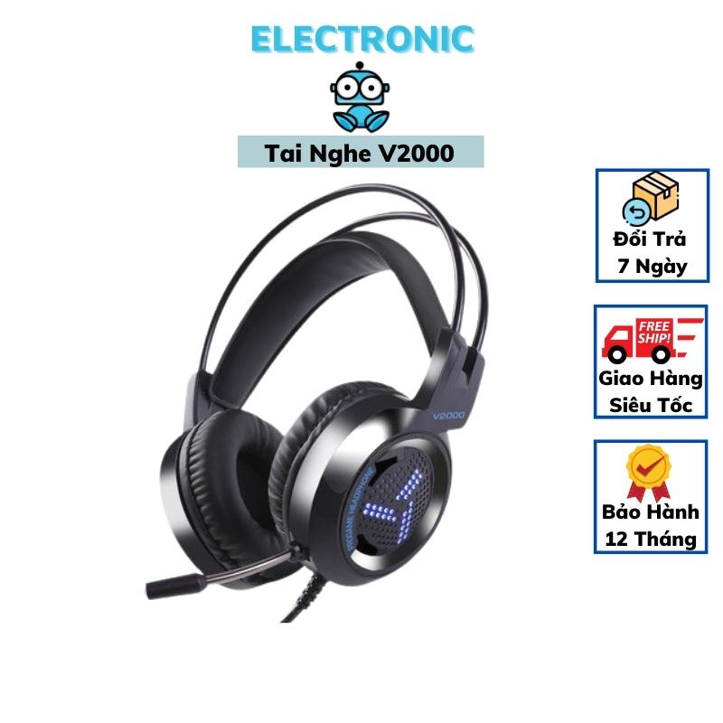 Tai Nghe Gaming Chuyên Game V2000 Phiên Bản Cao Cấp Âm Thanh Cực Đỉnh, Bảo Hành 12 Tháng