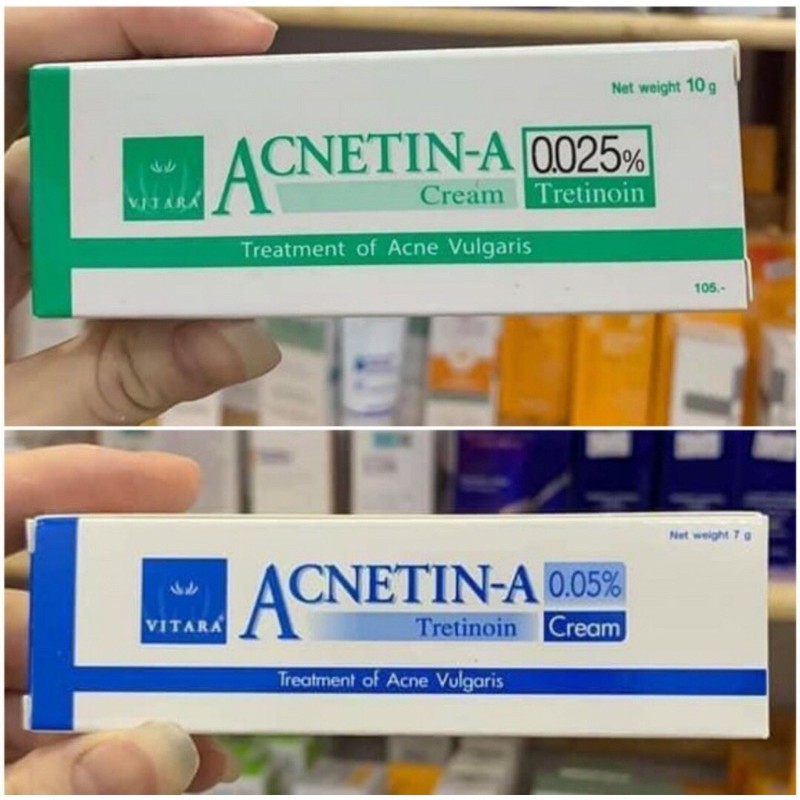 Tretinoin Acnetin A 0.05%, 0.025% [Có bill - Có sỉ]- Kem giảm mụn mẫu mới Retin A 5.0