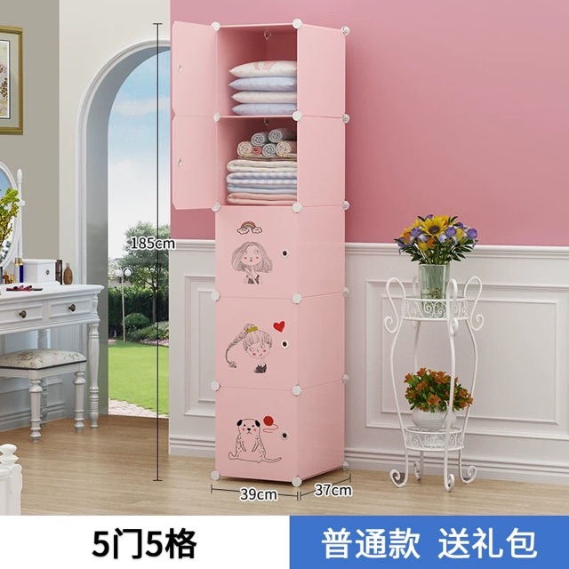 TỦ NHỰA QUẦN ÁO LẮP GHÉP 4 Ô SÂU 37cm cho bé