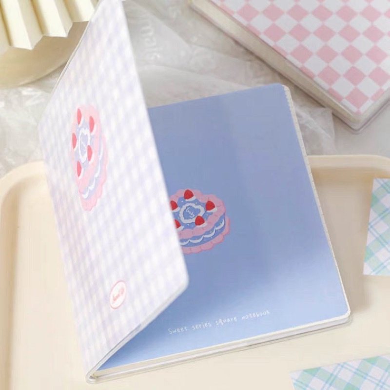 Sổ Tay Vuông Sổ Bullet Journal Ruột Caro Bìa Bọc Plastic Phong Cách Highteen Mẫu 2022ii