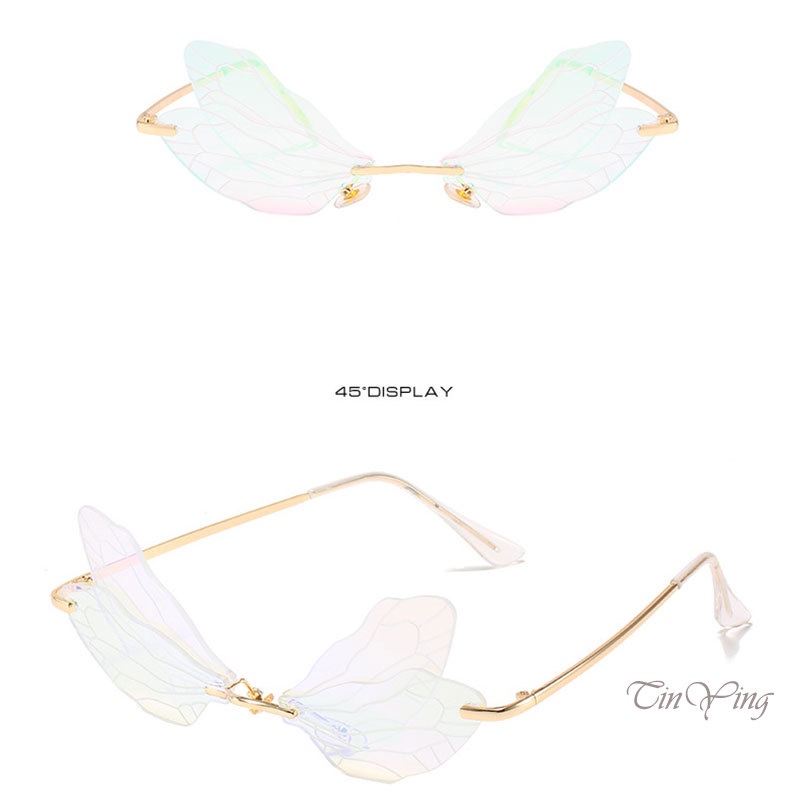 GETNOIVAS Kính mát tròng trong suốt không viền thời trang cho nữ