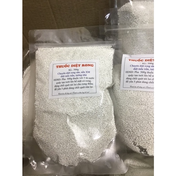 Bột tẩy rong rêu trên xi măng, nền gạch, chất diệt rong sân, tường nhà gói 500g