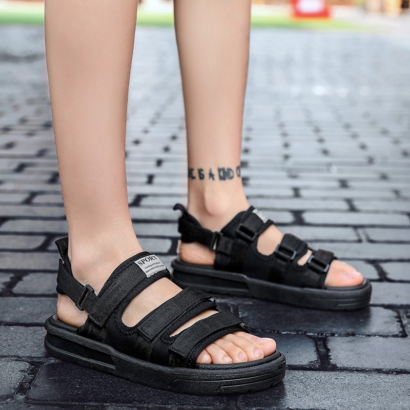 Giày sandal thể thao ngoài trời quai khóa dán đơn giản size 36~48